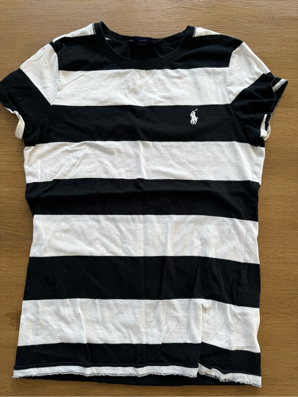 Polo by Ralph Lauren Black & White Striped Crewneck Tee